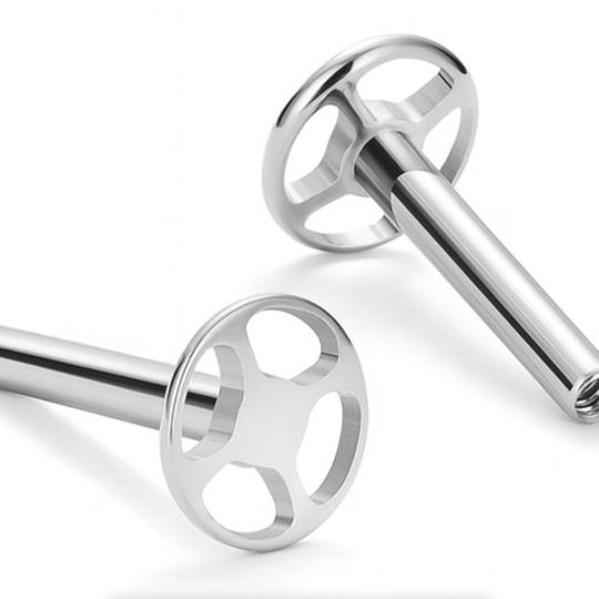 The CZ Gemmed Cluster Flowers. Implant-grade Titanium.HydroBreathe™